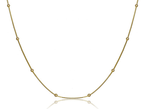 Choker Com Bolinhas Folheado Em Ouro 18k