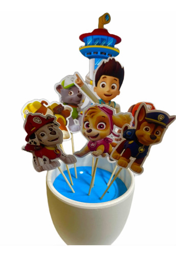 Pack 8 Topper  Para Torta  Paw Patrol Impreso Alta Calidad