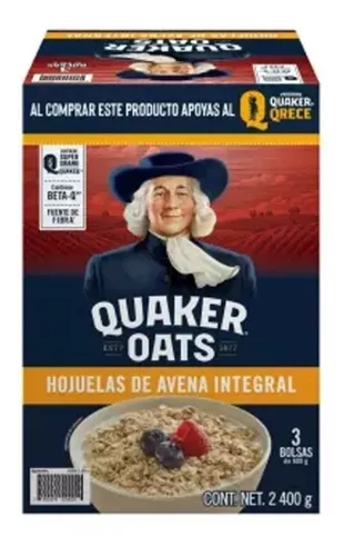 Avena Integral Sabor Miel Con Almendras Sin Azúcar Quaker