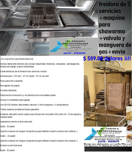 Maquina De Shawarma Automática + Freidora Industrial