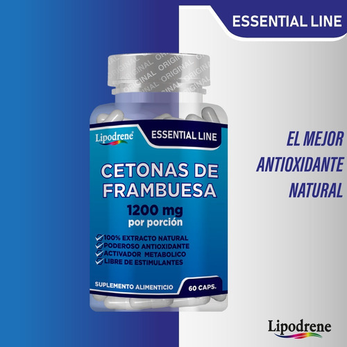 Cetonas De Frambuesas 1200 Mg | Lipodrene | Essential | 60 C Sabor Sin Sabor