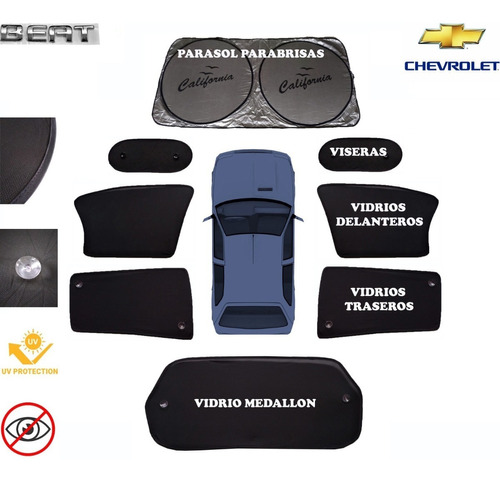 Parasol Cortinas Chevrolet Beat Hatchback 2018-2022 (8 Pzs)