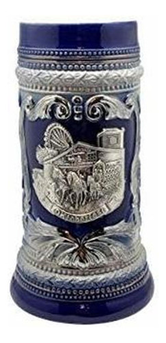 Taza De Cerveza Oktoberfest Azul Cobalto De 6 Litros Con Med