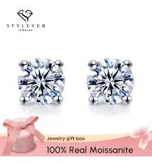 Stylever-aros De Plata De Ley 925 Con Diamantes De Moissanit