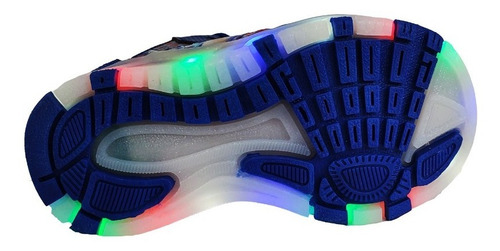 Tenis Niño Bota Sonic Luces Led Azul Botin The Hedgehog