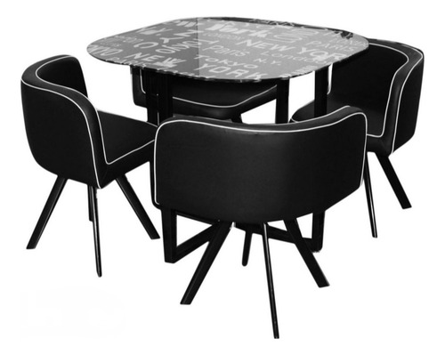 Juego De Comedor Auxiliar X4 Ciudades Puestos Minimalista