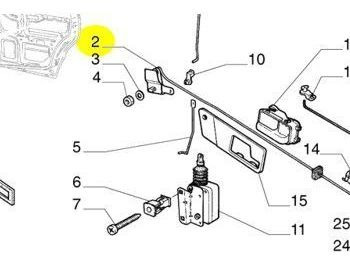 Varilla Cerradura Fiat Uno/etc. Puerta Trasera Izquierda