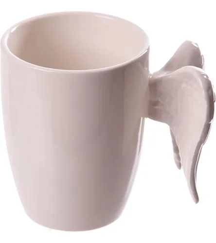 Taza Puckator Novelty De Cerámica Con Alas De Ángel Blancas