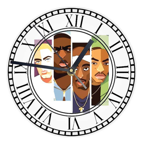 Reloj Redondo Madera Brillante Hip Hop Mod 57
