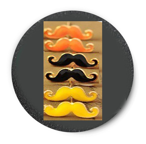 Par De Aretes Con Forma De Bigote (color Negro)