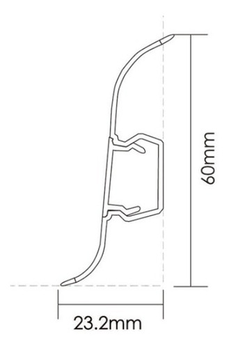 Imagen 3 de 4 de Zocalo De Pvc Con Pasacables 2.9mts