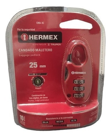 Candado Combinado 25 Mm Hermex