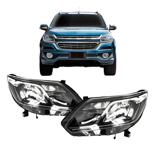 Par Farol S10 Trailblazer 17 18 19 Eletrico C/ Motor C/ Led.