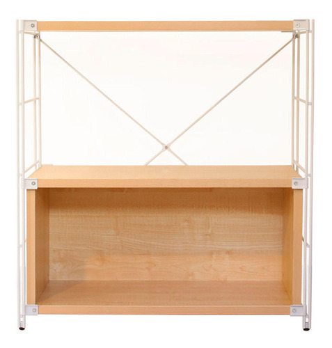 Rack Acasa Metal Y Madera Tiber 3 Niveles Blanco