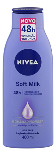  Loção Deo-Hidratante Nivea Soft Milk Frasco 400ml