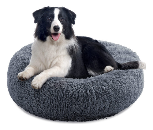 Cama Calmante Para Perros Medianos, Cama Para Perros Con Fo.