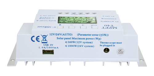 Controlador De Carga Solar 40a Mppt 12v 24v Regulador Automá