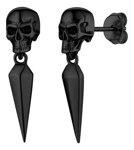 Pendientes De Calavera Negra Suplight, Pendientes Colgantes 