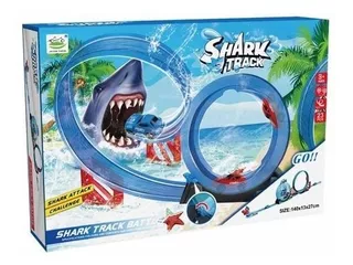 Pista Lanzadora De Autos 360 Tiburon Shark Track 17 Piezas