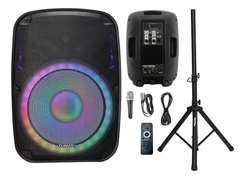 Altavoz Pa Amplificado Tuman Pro 120w Bluetooth 15 Led