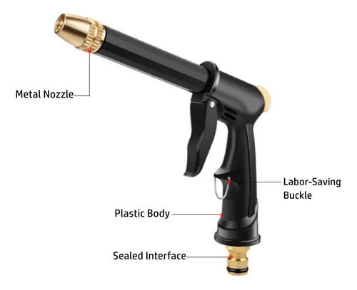 Pistola De Agua De Alta Presión Para Lavado Y Riego 4 Piezas