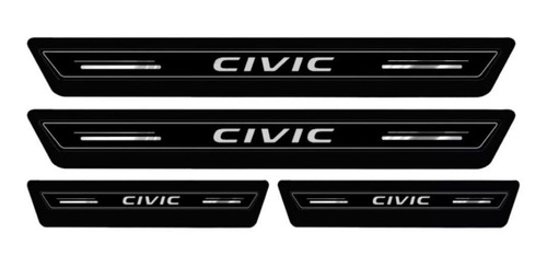Soleira Protetor Porta Platinum Preto Civic 2018 2019 2020