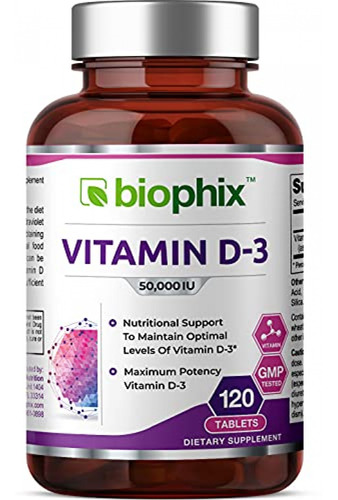 Suplemento Vitamina D Vitamina D-3 50000 Ui 120 Tabletas - A