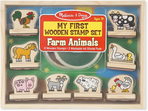 Farm Animals: My First - Juego De Sellos De Madera Con 1 Tem