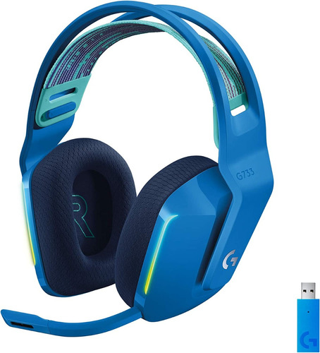 Audífonos gamer inalámbricos Logitech G Series G733 azul con luz  rgb LED
