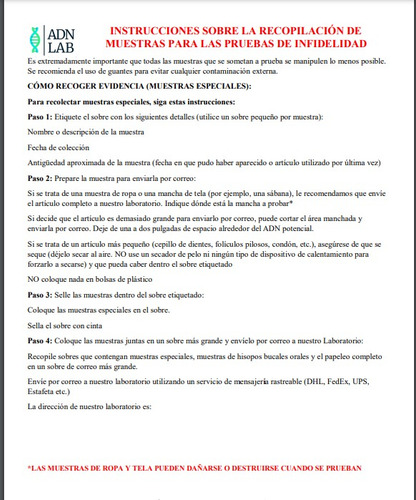 Prueba Adn Infidelidad Simple - Resultados En 6 Días Hábiles
