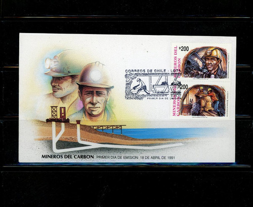 Sellos Postales De Chile. Mineros Del Carbón. Año 1991.