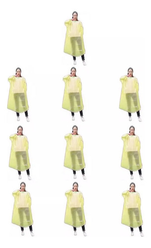 10x Poncho De Lluvia Capa Pilotin Impermeable Capucha 