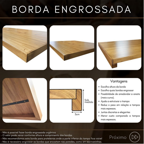 Tampo Madeira Tratada Para Bancada Balcão Pia Cozinha 200x53
