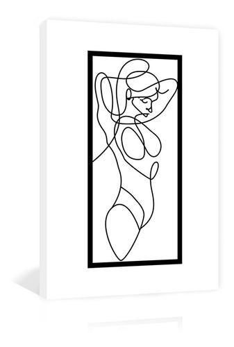 Cuadro Decorativo Canvas Minimalistas Silueta De Mujer