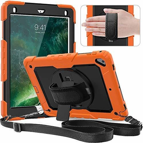 Funda Rigida Naranja Con Correa Compatible Con iPad 6 Gen