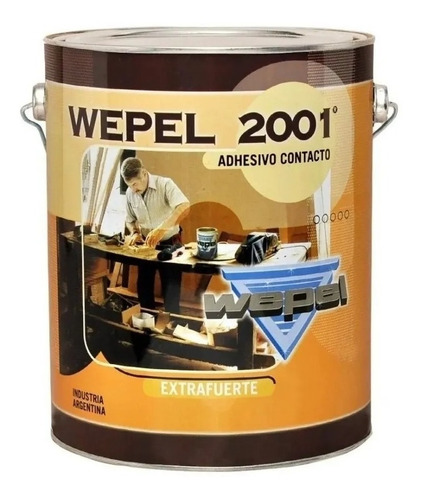 Imagen 1 de 6 de Adhesivo Pegamento Doble Contacto Wepel 2001 Alfombra 4 Lt