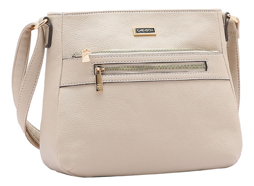 Bolsa Feminina Envelope De Lado Transversal Chenson Cor Bege Desenho Do Tecido Lisa