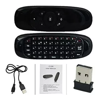 Control Smart Tv Air Mouse Teclado Luces Rgb Recargable Usb