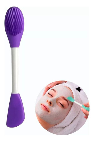 Aplicador Cepillo Silicona Mascara Facial Masajeador 2 En 1