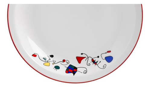 Set De 12 Platos Playos 25cm Porcelana Tsuji 469 Linea Miro