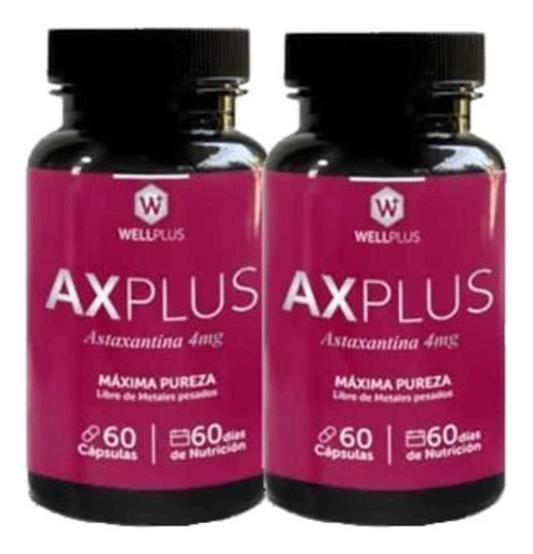 2 Axplus  Astaxantina 4mg Welplus 60capsulas