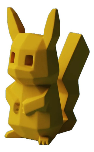 Figura Pikachu Poligonal Pokemon Impreso En 3d
