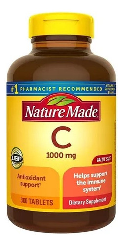 Nature Made Vitamina C 1000 Mg Sistema Inmune 300 Tabletas