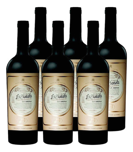 Vino Tinto Negro La Arena Malbec Pack X 6