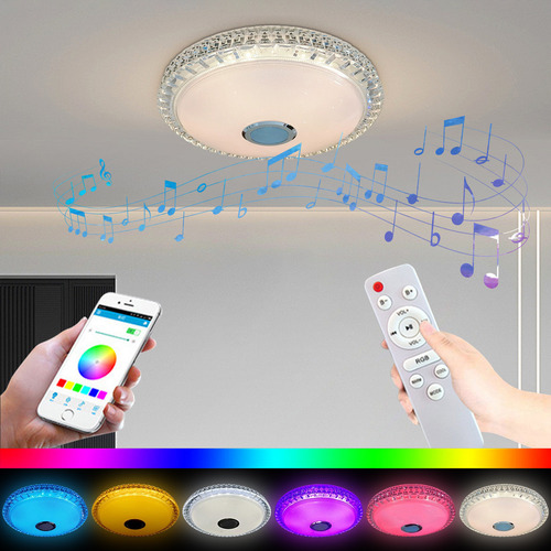 Lámpara De Techo J Bluetooth Music Crystal Rgb Remote Cont 4