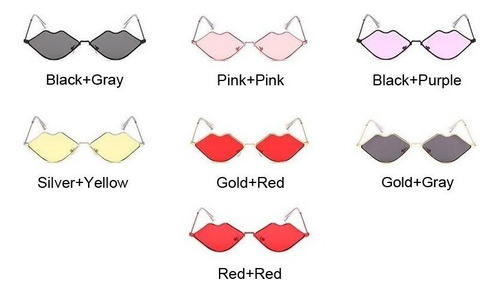 Nueva Moda Labios Gafas De Sol Mujer Lujo Sexy Señoras Rojo