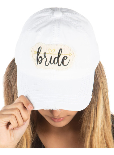 Gorra Béisbol Nupcial Desgastada - Novia - Blanco