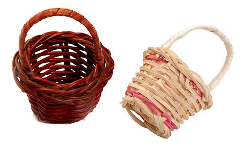 10 Cestas De Flores Tejidas De Mimbre Hechas A Mano,