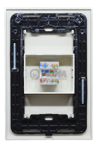 Tapa Bastidor Cambre Siglo Xxi Toma Rj45 Blanco Pack X4