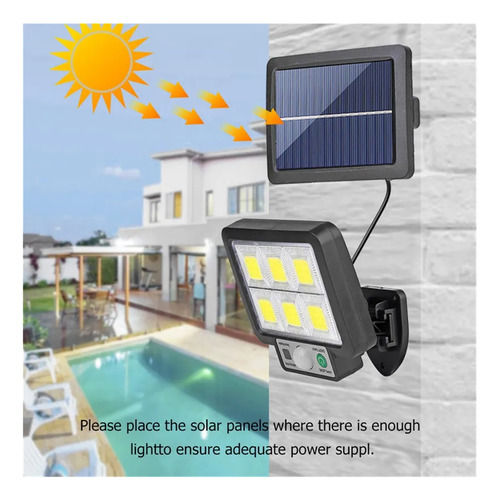 Lámpara Led Solar De Pared Dividida, 3 Modos, Lámparas Con